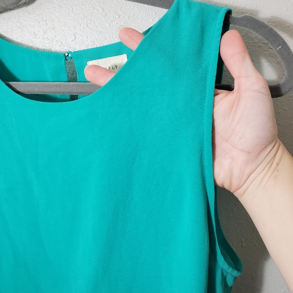 Everly Sheer Semi Casual Tank Teal - Picture 5 of 5